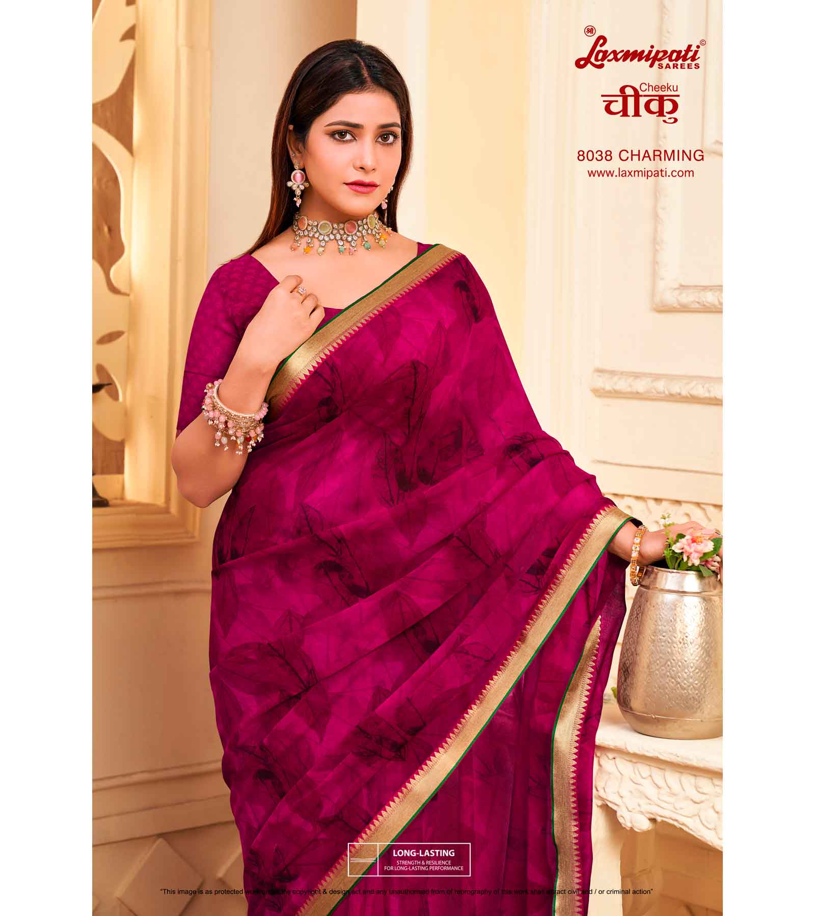 Laxmipati Cheeku  8038 C/C Georgette Rani Sarees