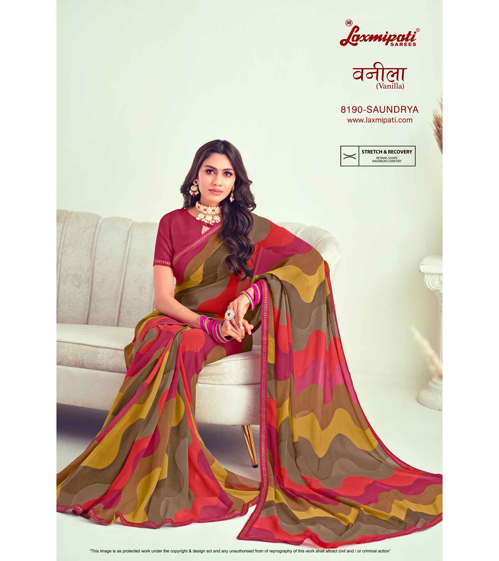 Laxmipati Vanilla 8190 Georgette Multicolor Saree