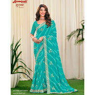 Laxmipati Murabbaa N-2099 Chiffon Blue Saree