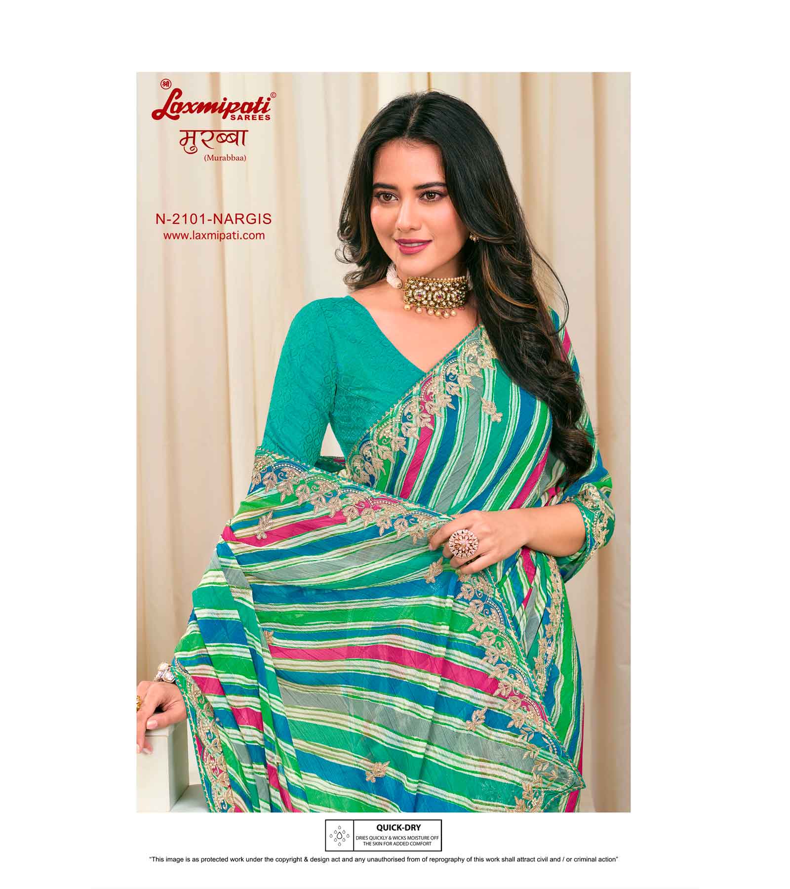 Laxmipati Murabbaa N-2101 Sprakle Chiffon Multicolor Saree