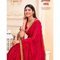 Laxmipati Cheeku  8042 C/C Georgette Red  Sarees