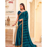 Laxmipati Cheeku  8043 C/C Georgette Deep Firozi Sarees