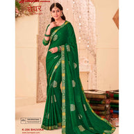 Laxmipati Ghevar K-206 Brasso Green Saree