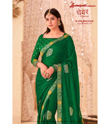 Laxmipati Ghevar K-206 Brasso Green Saree