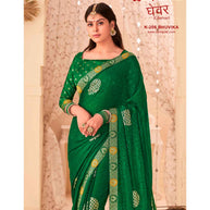 Laxmipati Ghevar K-206 Brasso Green Saree