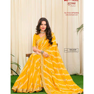 Laxmipati Murabbaa N-2103 Chiffon Yellow Saree