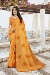 Laxmipati Saree Georgette Designer Embroidered Sarees Mustard 13325