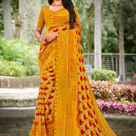 Laxmipati Priya 13365 Georgette Mustard Saree