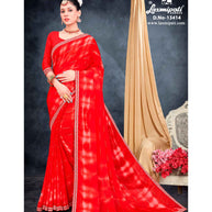 Laxmipati Georgette Red Tie & Dye Saree