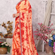 Laxmipati 13458 Swarda Peach Satin Chiffon Diamond Work Saree