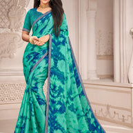 Laxmipati 13462 Swarda Rama Green Satin Chiffon Diamond Work Saree
