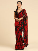 Laxmipati 13466 Georgette Red & Black Sarees