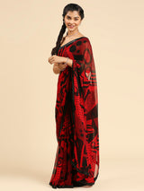 Laxmipati 13466 Georgette Red & Black Sarees