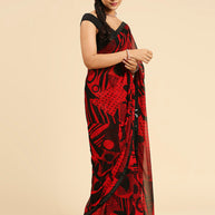 Laxmipati 13466 Georgette Red & Black Sarees