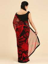 Laxmipati 13466 Georgette Red & Black Sarees