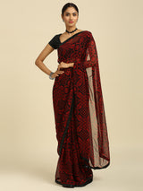 Laxmipati 13467 Georgette Red & Black Sarees