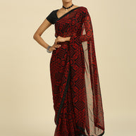 Laxmipati 13467 Georgette Red & Black Sarees