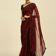 Laxmipati 13467 Georgette Red & Black Sarees