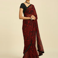 Laxmipati 13467 Georgette Red & Black Sarees