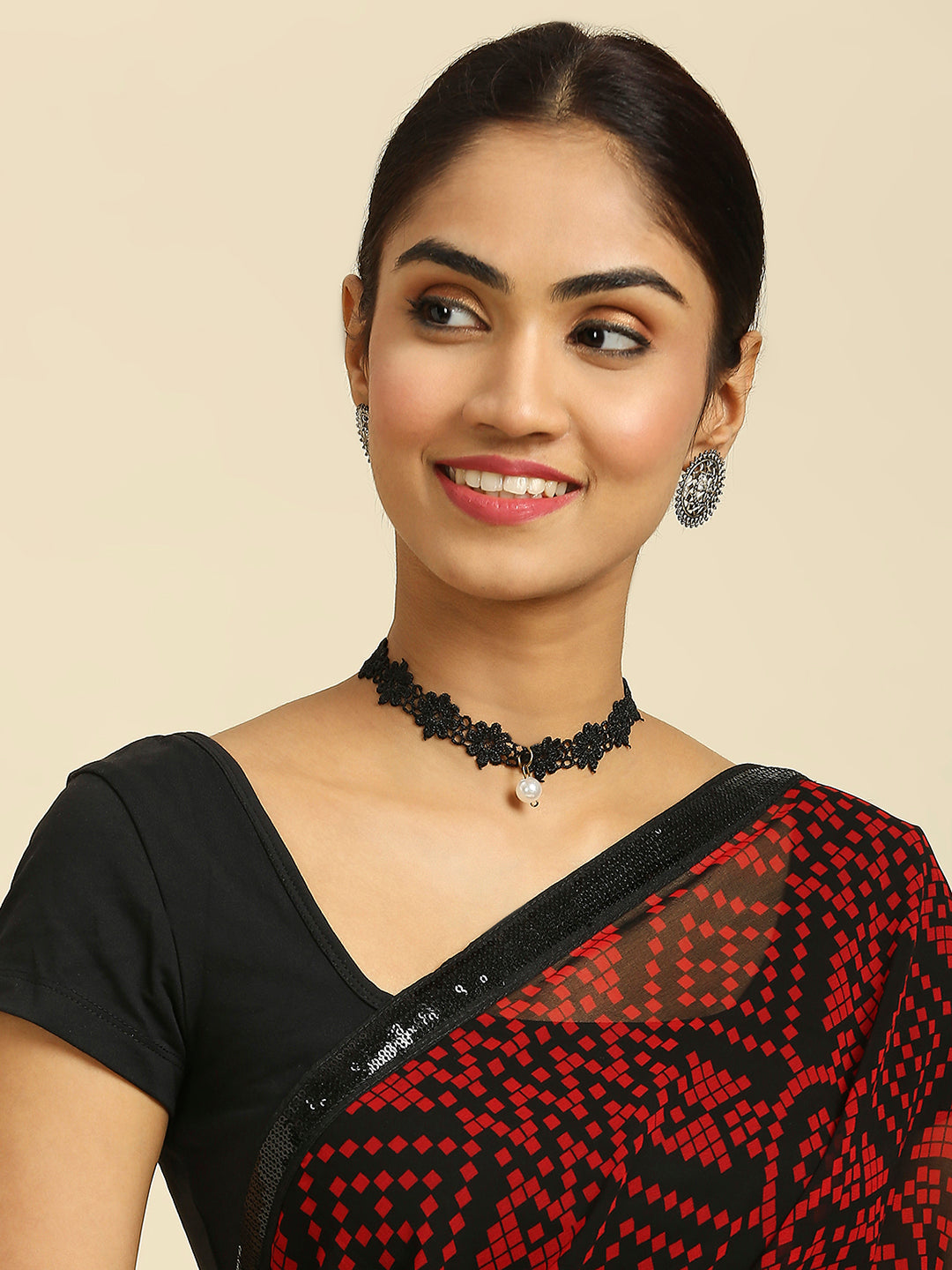 Laxmipati 13467 Georgette Red & Black Sarees