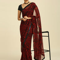 Laxmipati 13467 Georgette Red & Black Sarees