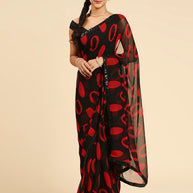 Laxmipati 13468 Georgette Red & Black Sarees