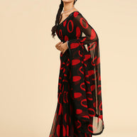 Laxmipati 13468 Georgette Red & Black Sarees