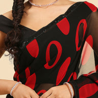 Laxmipati 13468 Georgette Red & Black Sarees
