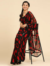 Laxmipati 13468 Georgette Red & Black Sarees