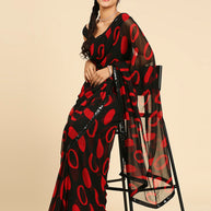 Laxmipati 13468 Georgette Red & Black Sarees