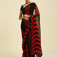 Laxmipati 13469 Georgette Red & Black Sarees