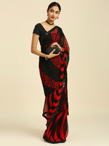 Laxmipati 13469 Georgette Red & Black Sarees