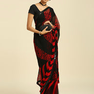 Laxmipati 13469 Georgette Red & Black Sarees