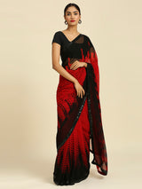 Laxmipati 13470 Georgette Red & Black Sarees