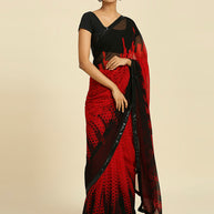 Laxmipati 13470 Georgette Red & Black Sarees