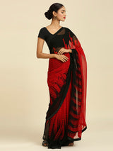 Laxmipati 13470 Georgette Red & Black Sarees