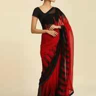 Laxmipati 13470 Georgette Red & Black Sarees