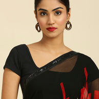 Laxmipati 13470 Georgette Red & Black Sarees