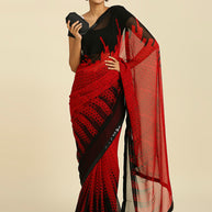 Laxmipati 13470 Georgette Red & Black Sarees