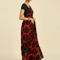 Laxmipati 13471 Georgette Red & Black Sarees