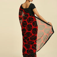 Laxmipati 13471 Georgette Red & Black Sarees