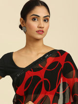 Laxmipati 13471 Georgette Red & Black Sarees