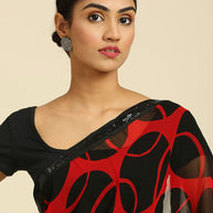 Laxmipati 13471 Georgette Red & Black Sarees