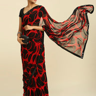 Laxmipati 13471 Georgette Red & Black Sarees