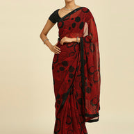 Laxmipati 13472 Georgette Red & Black Sarees