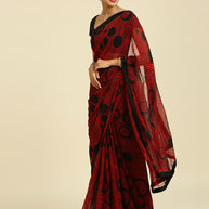 Laxmipati 13472 Georgette Red & Black Sarees