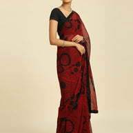 Laxmipati 13472 Georgette Red & Black Sarees