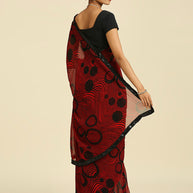 Laxmipati 13472 Georgette Red & Black Sarees