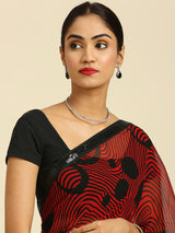 Laxmipati 13472 Georgette Red & Black Sarees