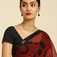 Laxmipati 13472 Georgette Red & Black Sarees